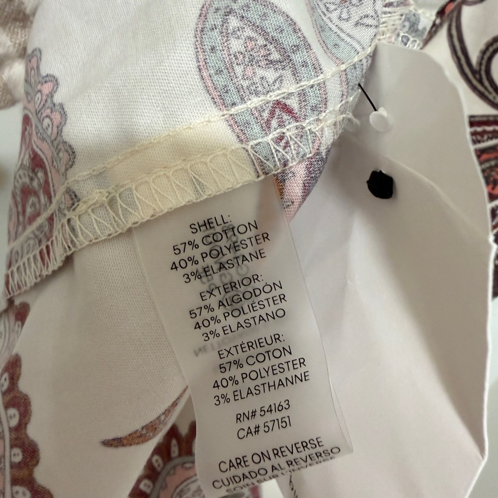 BCBG Collared Short Sleeve Fit & Flare Paisley Dress Size 10 NWT - Picture 6 of 9